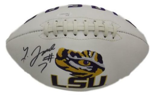 Leonard Fournette Autographed/Signed LSU Tigers Logo Football JSA 14098