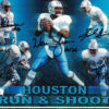 Houston Oilers Run n Shoot Autographed 8x10 Photo Moon Givins +3 JSA 14136