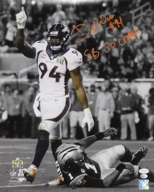 Demarcus Ware Autographed Denver Broncos 16x20 Photo SB Champs JSA 14141