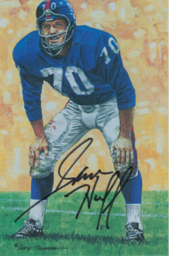Sam Huff Autographed New York Giants Goal Line Art Card Black 14184