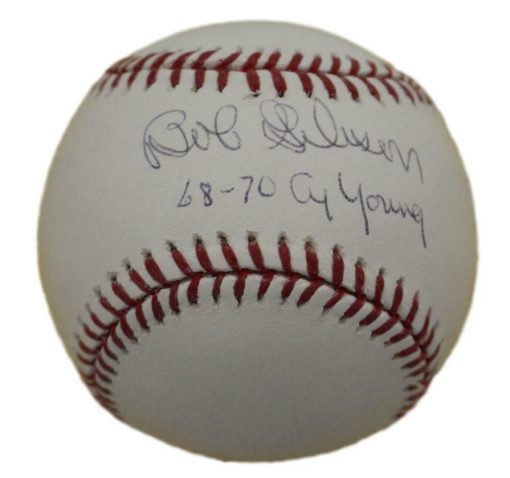 Bob Gibson Autographed/Signed St Louis Cardinals OML Baseball CY 68-70 JSA 14224