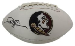 Deion Sanders Autographed Florida State Seminoles Logo Football JSA 14248