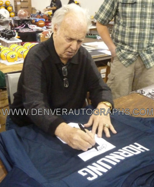 Paul Hornung Autographed/Signed Notre Dame XL Blue Jersey 56 H JSA 14328
