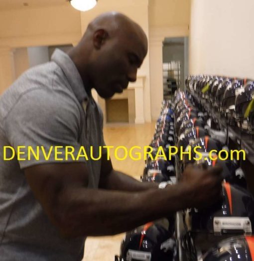 Terrell Davis Autographed Denver Broncos Current Replica Helmet HOF 17 JSA 14364