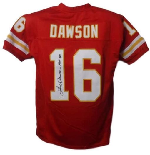 Len Dawson Autographed/Signed Kansas City Chiefs Red XL Jersey HOF JSA 14460