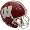 TJ Watt Autographed/Signed Wisconsin Badgers Schutt Red  Replica Helmet JSA 1448