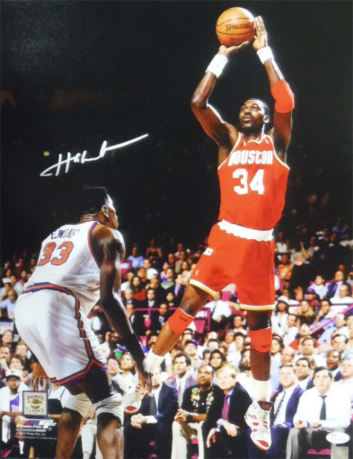 Hakeem Olajuwon Autographed/Signed Houston Rockets 16x20 Photo JSA 14502 PF