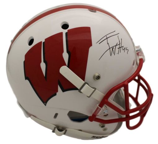 TJ Watt Autographed/Signed Wisconsin Badgers Schutt Replica Helmet JSA 14550