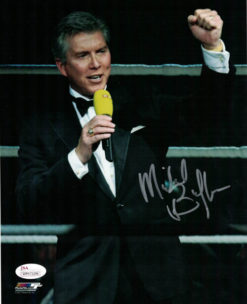 Michael Buffer Autographed/Signed Boxing Ring 8x10 Photo JSA 14553 PF