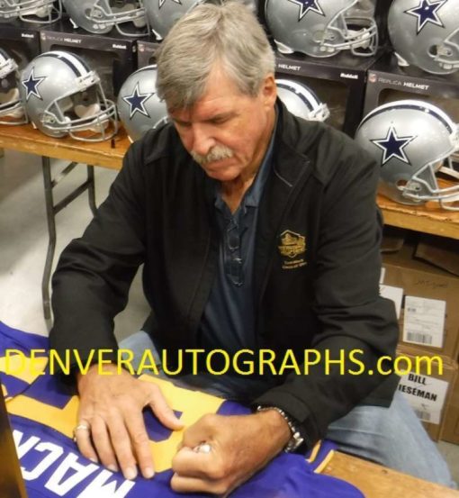 Tom Mack Autographed/Signed Los Angeles Rams XL Blue Jersey HOF JSA 14671
