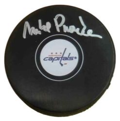 Michal Pivonka Autographed/Signed Washington Capitals Hockey Puck 14676