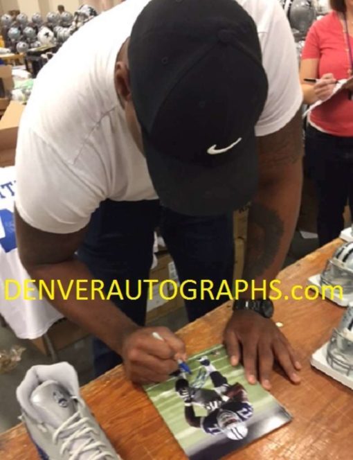 Tyron Smith Autographed/Signed Dallas Cowboys 8x10 Photo Blue JSA 14702
