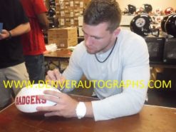 TJ Watt Autographed/Signed Wisconsin Badgers Logo Football JSA 14721