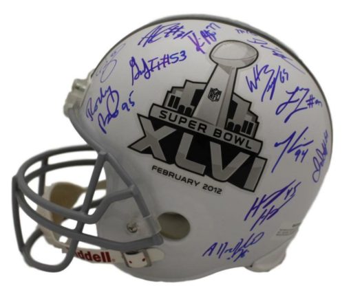 2011 New York Giants Team Signed Replica SB XLVI Helmet 24 Sigs JSA LOA 14790
