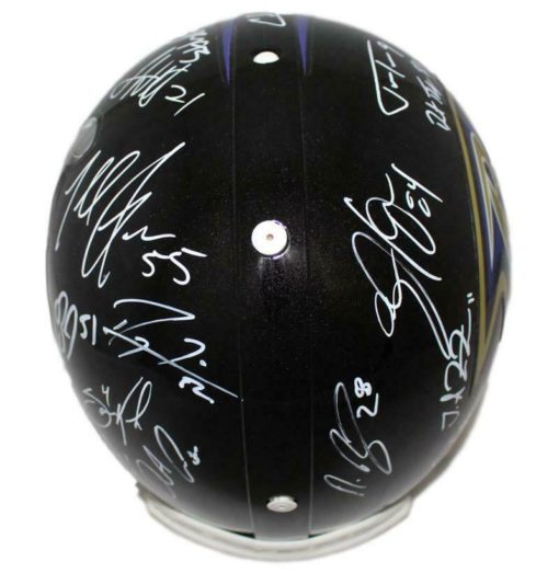 2012 Baltimore Ravens Team Signed Proline SB XLVII Helmet 28 Sigs JSA LOA 14799