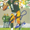 Brett Favre Autographed Green Bay Packers Goal Line Art Card Blue HOF 14993