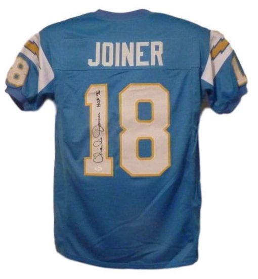 Charlie Joiner Autographed San Diego Chargers Blue XL Jersey HOF 96 JSA 15001