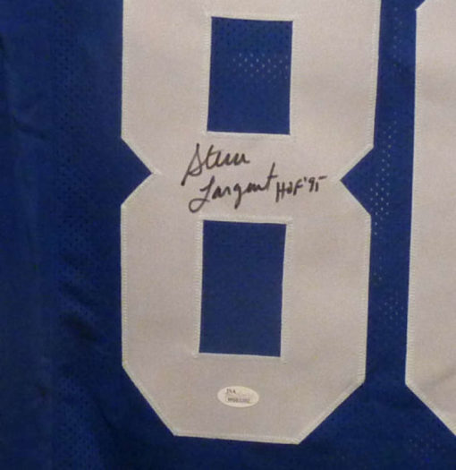 Steve Largent Autographed Seattle Seahawks Custom Blue Jersey HOF JSA 15002