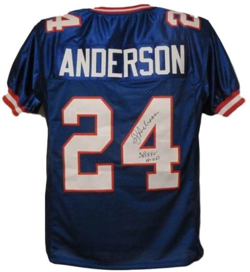 Ottis Anderson Autographed New York Giants Blue XL Jersey SB XXV MVP 15026