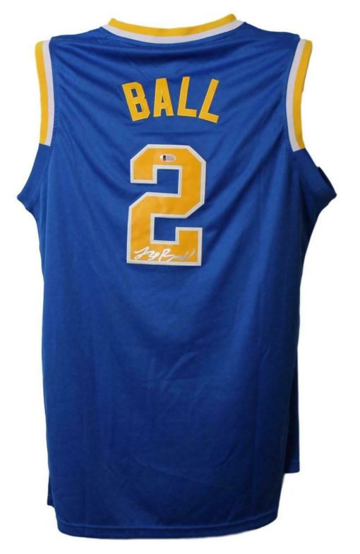 Lonzo Ball Autographed/Signed UCLA Bruins Adidas XL Jersey Blue BAS 15034