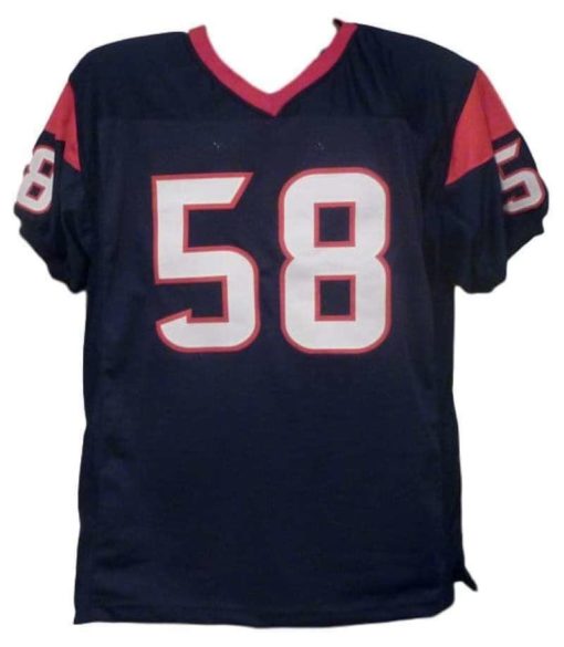 Brooks Reed Autographed/Signed Houston Texans Blue XL Jersey 15037