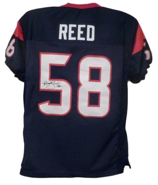 Brooks Reed Autographed/Signed Houston Texans Blue XL Jersey 15037