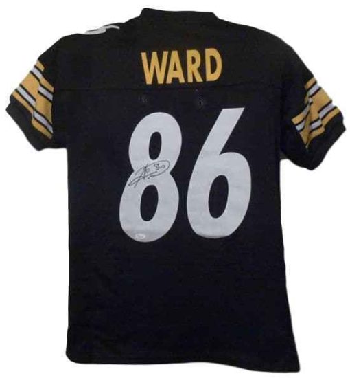Hines Ward Autographed/Signed Pittsburgh Steelers Black XL Jersey JSA 15039
