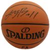 Lonzo Ball Autographed Los Angeles Lakers Spalding Basketball Black BAS 15075