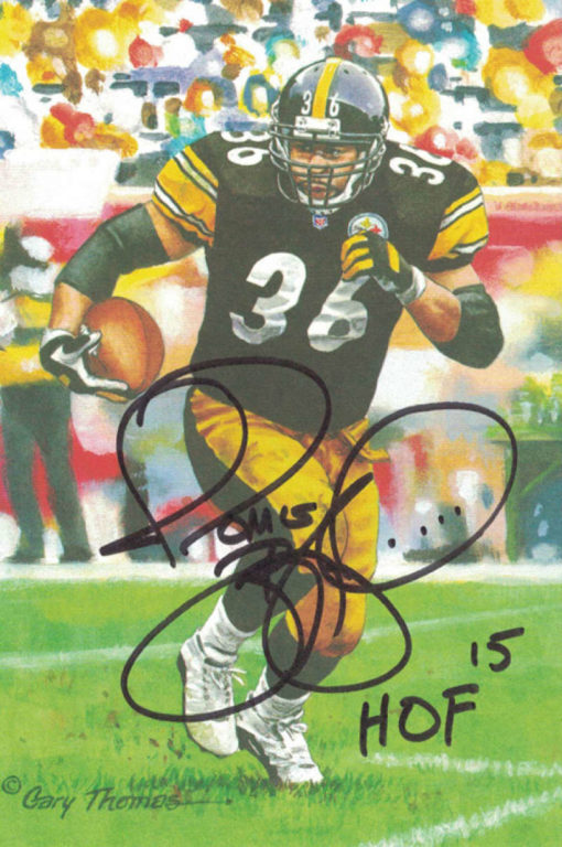 Jerome Bettis Signed Pittsburgh Steelers Goal Line Art Card Black HOF 15096