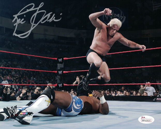 Ric Flair Autographed/Signed WWE Wrestling 8x10 Photo Stomping JSA 15120