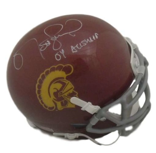 Matt Leinart Autographed USC Trojans Schutt Mini Helmet Heisman JSA 15151