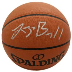 Lonzo Ball Autographed Los Angeles Lakers Spalding Basketball Silver BAS 15185