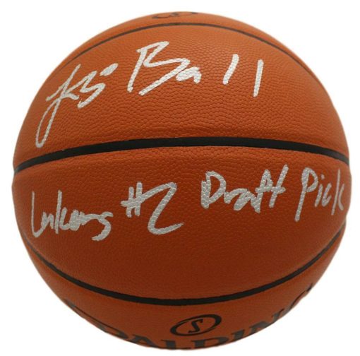 Lonzo Ball Signed Los Angeles Lakers Spalding Basketball #2 Pick BAS 15221