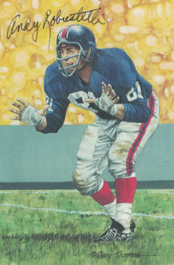 Andy Robustelli Autographed New York Giants Goal Line Art Card Black 15229