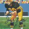 Jack Butler Signed Pittsburgh Steelers Goal Line Art Card Blue Smudged HOF 15233