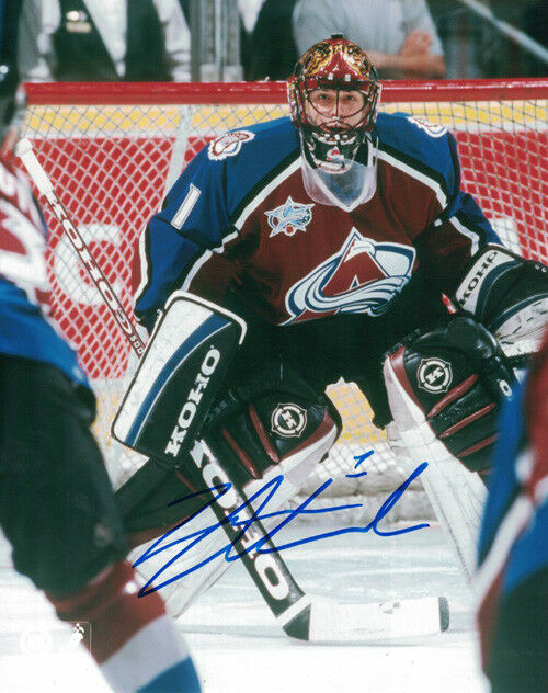 David Aebischer Autographed/Signed Colorado Avalanche 8x10 Photo 15264 PF