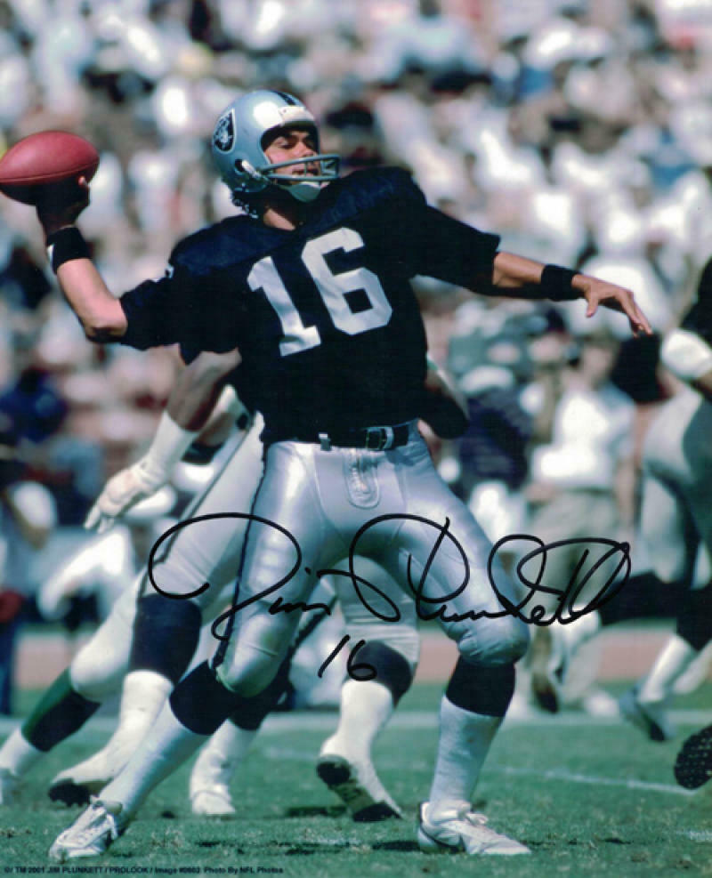 Jim Plunkett Autographed/Signed Oakland Raiders 8×10 Photo 15335 PF