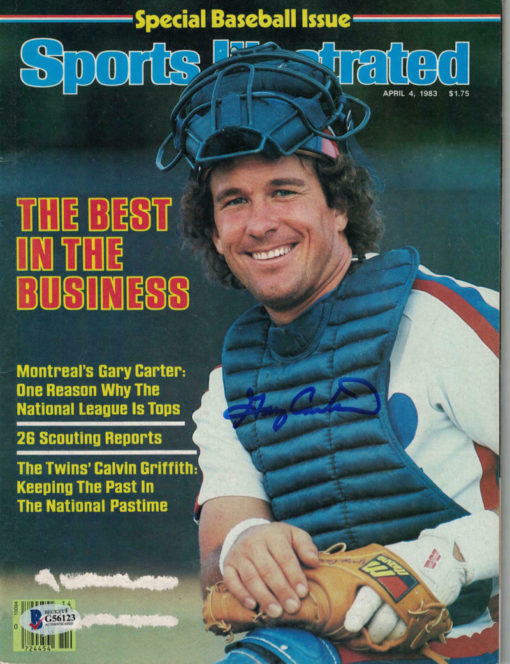 Gary Carter Autographed Montreal Expos Sports Illustrated 4/4/1983 BAS 15457