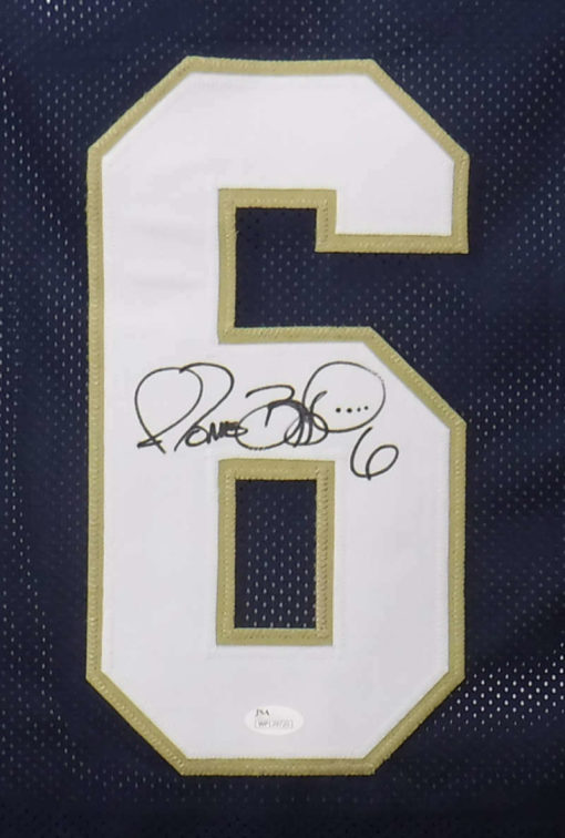 Jerome Bettis Autographed/Signed Notre Dame Blue XL Jersey JSA 15625