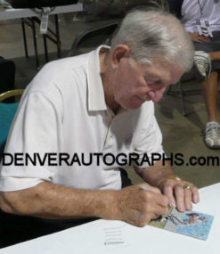 George Blanda Autographed/Signed Oakland Raiders Goal Line Art Blue HOF 15668