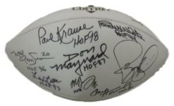 Hall Of Fame Autographed Collectors Edition Logo Football 18 Sigs JSA 15681