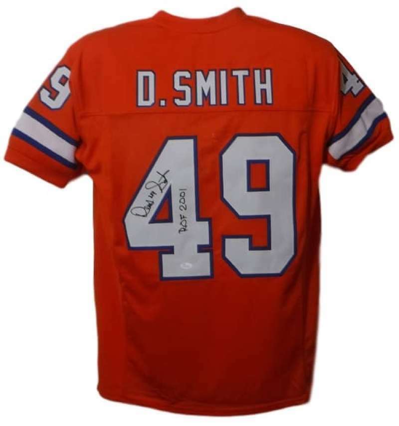 Dennis Smith Autographed Denver Broncos XL Orange Jersey ROF 2001 JSA 16624