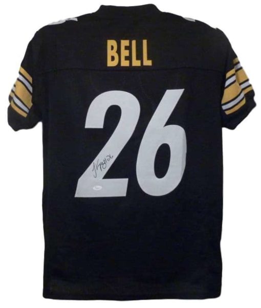 LeVeon Bell Autographed/Signed Pittsburgh Steelers Black XL Jersey JSA 16845