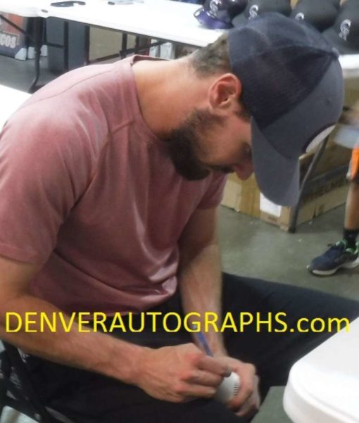 David Dahl Autographed Colorado Rockies OML Baseball MLB Debut 7/25 JSA 16880