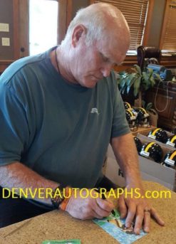 Terry Bradshaw Signed Pittsburgh Steelers Goal Line Art Card Black JSA 16908