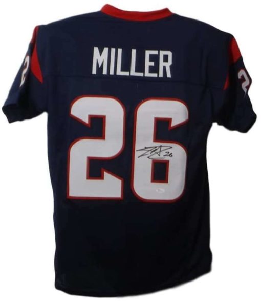Lamar Miller Autographed/Signed Houston Texans Blue XL Jersey JSA 16928
