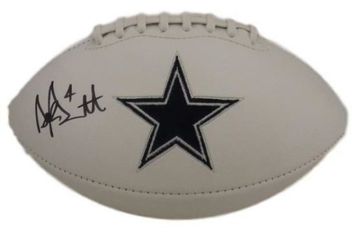 Dak Prescott Autographed/Signed Dallas Cowboys White Logo Football JSA 17000
