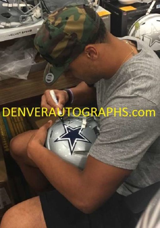 Dak Prescott Autographed Dallas Cowboys Full Size Speed Replica Helmet JSA 17005