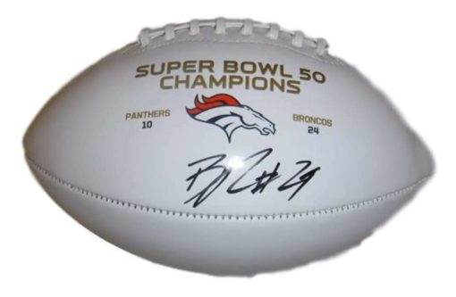 Bradley Roby Autographed Denver Broncos SB 50 White Logo Football JSA 17013