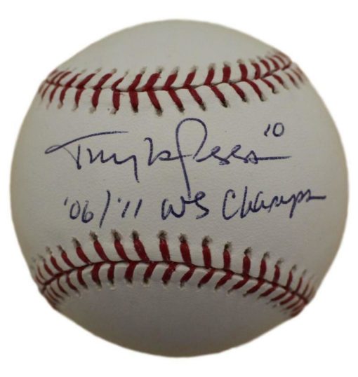 Tony LaRussa Autographed/Signed St Louis Cardinals OML Baseball Champs JSA 17029